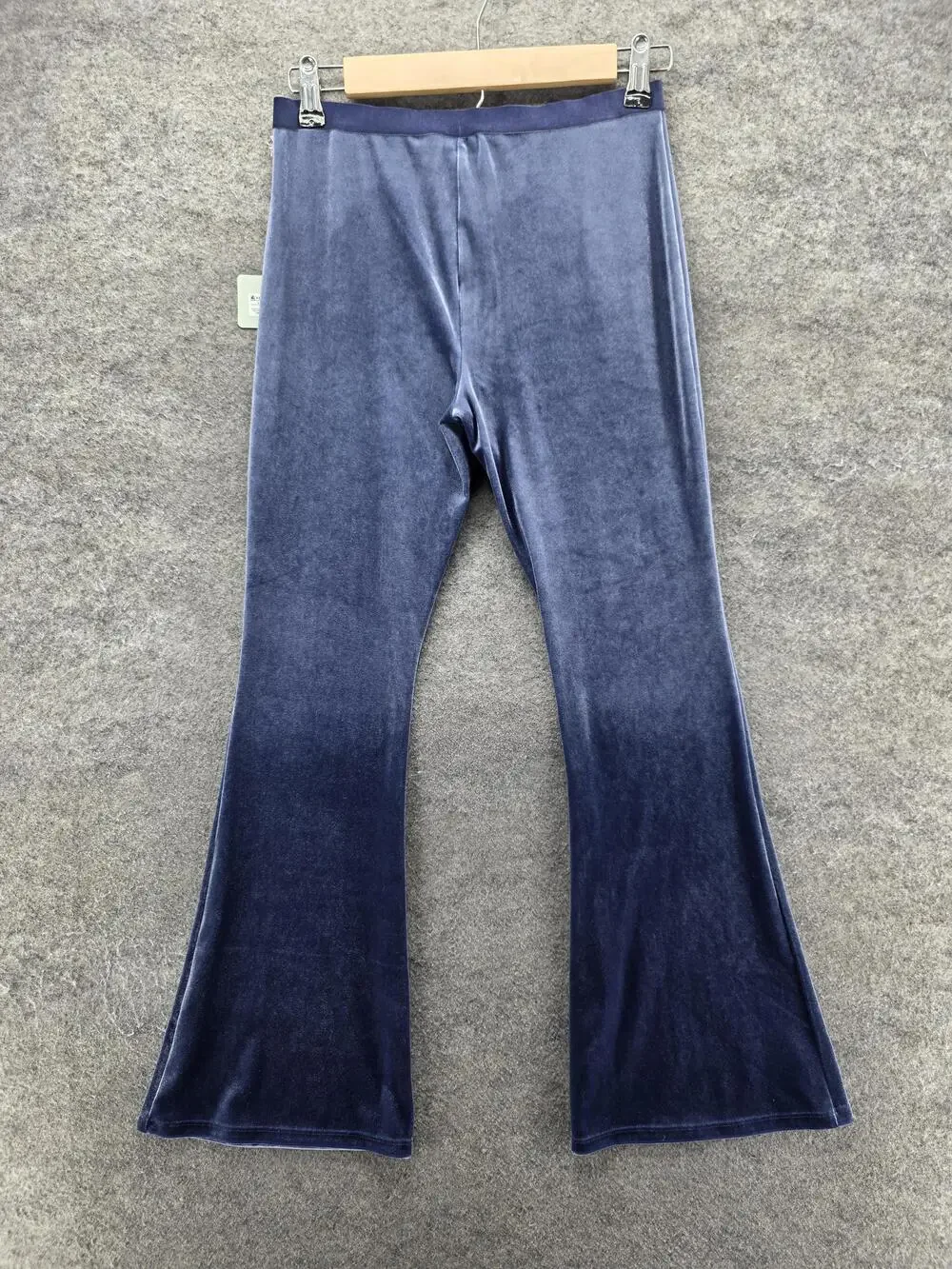 Owillo Pants Girls L Blue Sweatpants Velour Flare Pull On Stretch 26.5 In